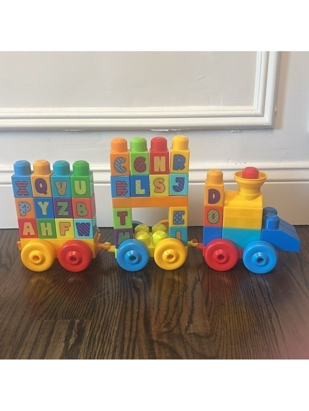 Mega Bloks First Builders ABC Musical Train 100+ Pieces Big Building Blocks Toy